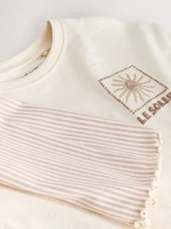 Soleil écru - Ensemble t-shirt à manches courtes et short cycliste (3mois7ans)