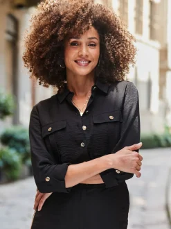 Sosandar Side Rayure Button Front Combinaison