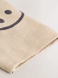 Sourire Beige Sable - T-shirt imprimé manches longues 100% coton (3mois-7ans)