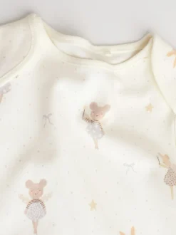 Souris écru à fées - Lot de 5 bodies à manches longues pour bébé