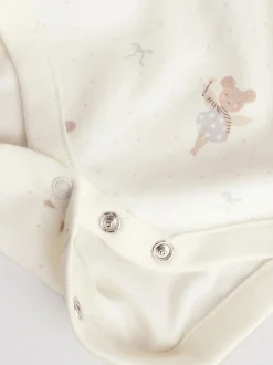 Souris écru à fées - Lot de 5 bodies à manches longues pour bébé