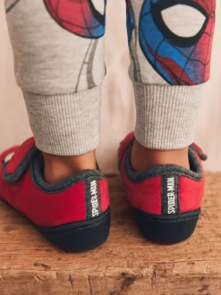 Spiderman Marvel rouge - Chaussons imprimés semelle à fermeture tactile