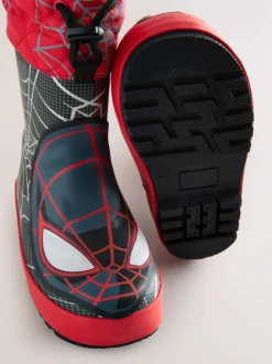 Spiderman noir/rouge - Bottes en caoutchouc thermique Thinsulate™ avec extrémité doublée