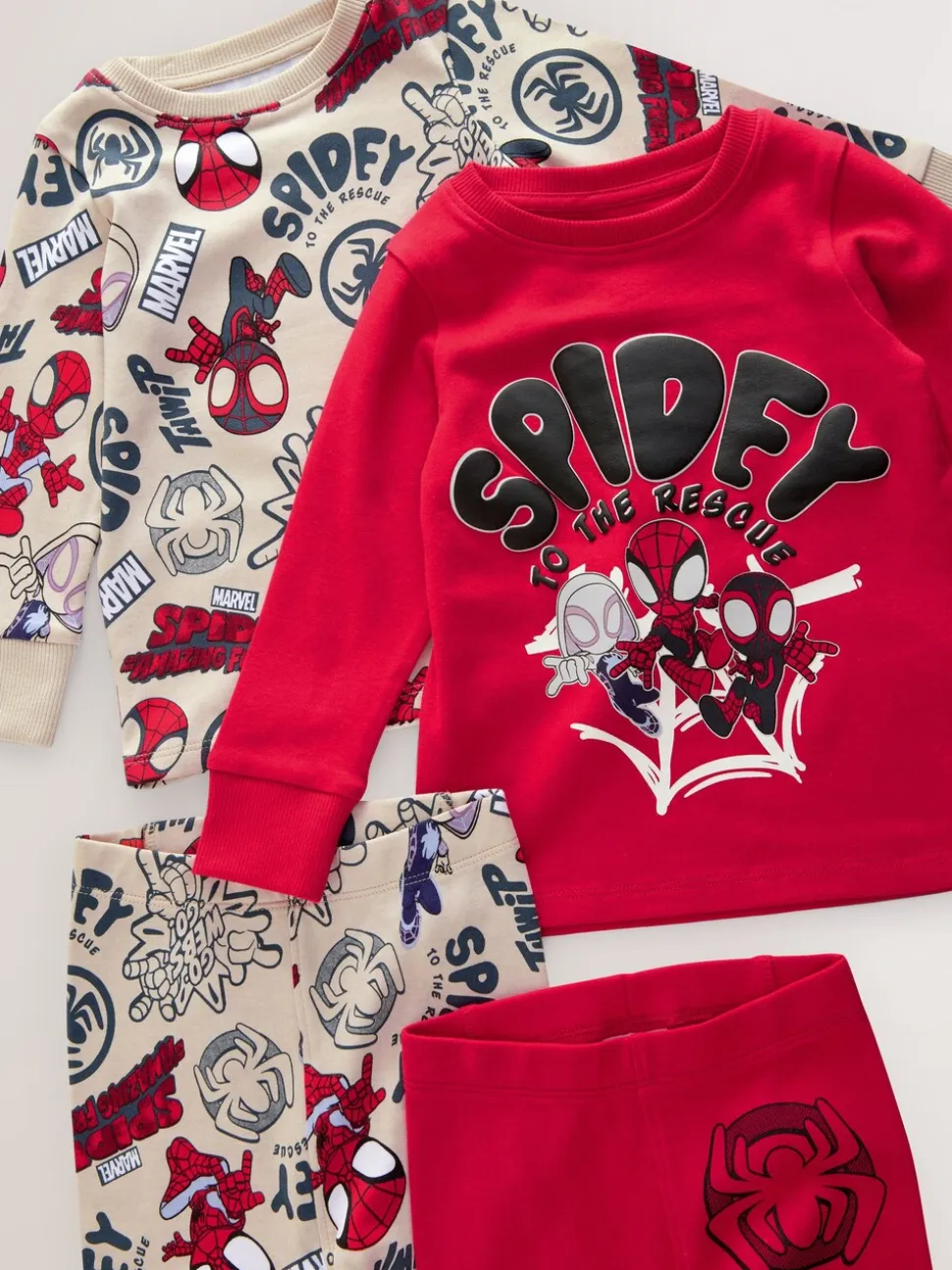 Spidey et Friends Rouge/Écru Cream - Lot de 2 pyjamas Snuggle (12mois-8ans)