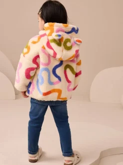 Squiggle arc-en-ciel crème - Polaire zippée (3mois-7ans)