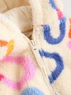 Squiggle arc-en-ciel crème - Polaire zippée (3mois-7ans)