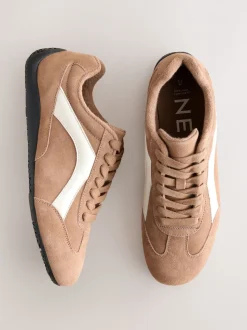 Suede de chameau - Baskets à lacets Forever Comfort® en cuir à semelle slim