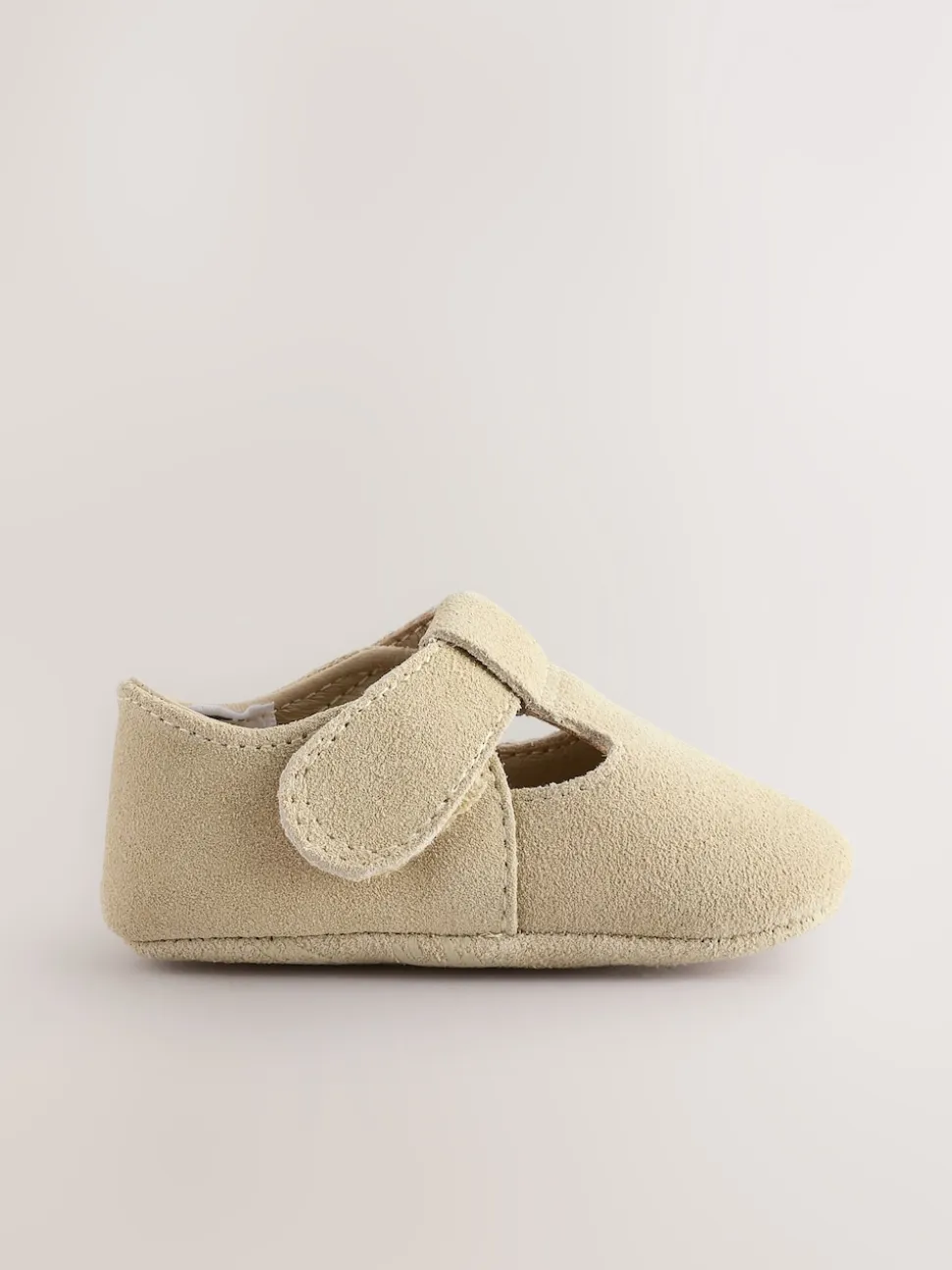 Suede de pierre - Leather Bébé T-Bar Chaussures (0-24mths)