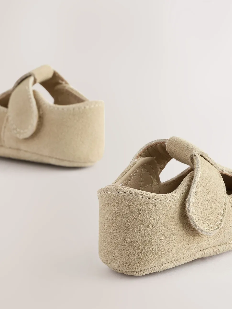 Suede de pierre - Leather Bébé T-Bar Chaussures (0-24mths)
