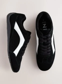 Suede noire - Baskets à lacets Forever Comfort® en cuir à semelle slim