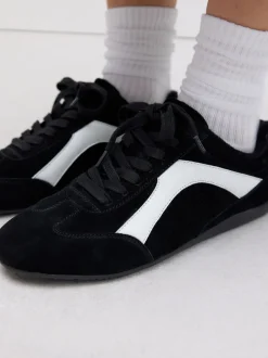 Suede noire - Baskets à lacets Forever Comfort® en cuir à semelle slim