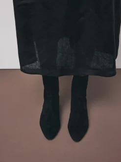 Suede noire - Bottines Motionflex à talon bloc