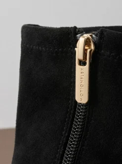 Suede noire - Bottines Motionflex à talon bloc