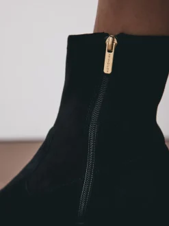 Suede noire - Bottines Motionflex à talon bloc