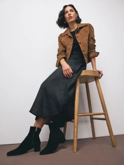 Suede noire - Bottines Motionflex à talon bloc