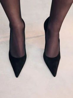 Suede noire - Chaussures de milieu de terrain en cuir