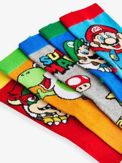 Super Mario - Lot 5 paires de chaussettes Character riches en coton