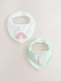 Sœur vert sauge - Lot de 2 bavoirs bébé pour la famille