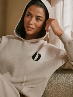 Sweat à capuche B by Ted Baker zippé en maille avoine