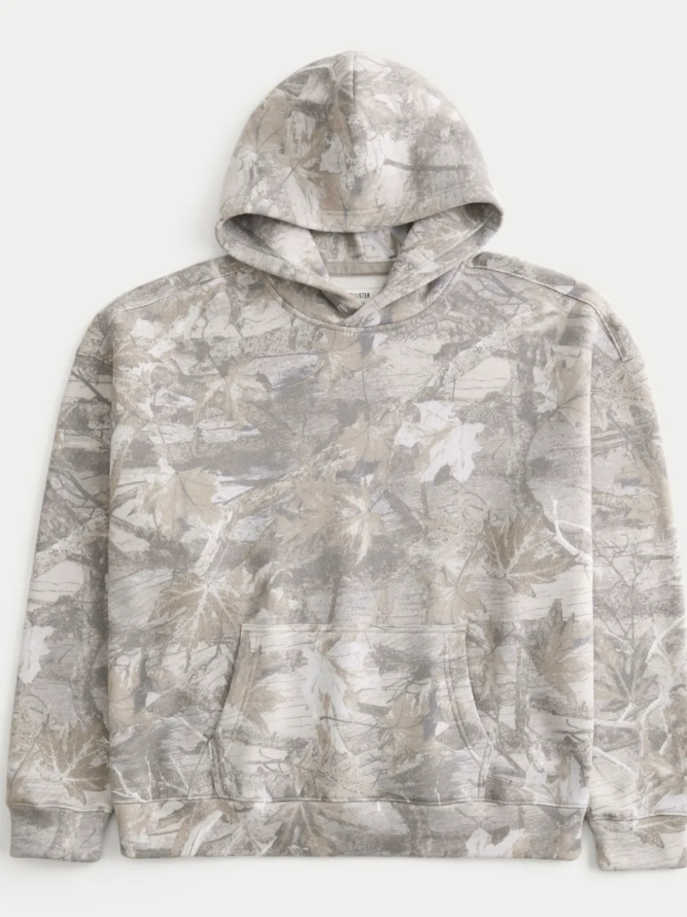 Sweat à capuche Hollister gris à logo imprimé camouflage