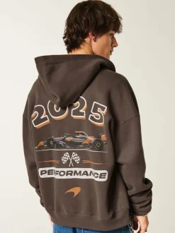 Sweat à capuche Hollister McLaren Back imprimé graphique marron