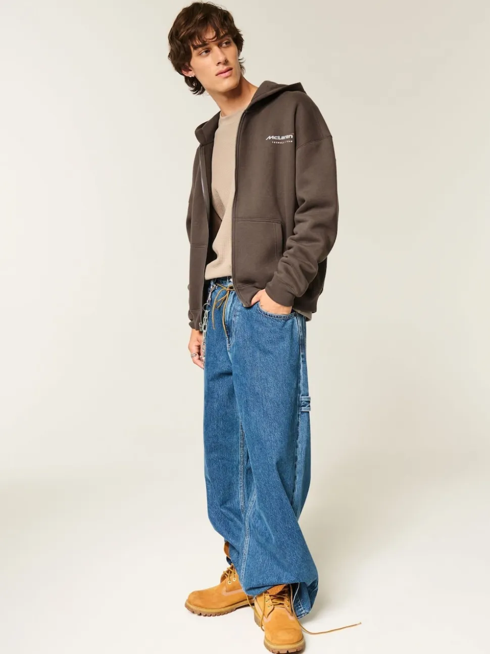 Sweat à capuche Hollister McLaren Back imprimé graphique marron