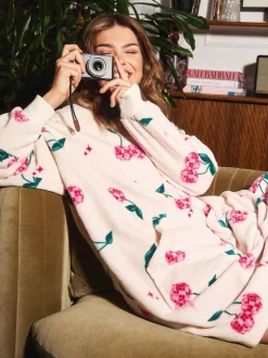 Sweat à capuche Urban Threads Urban Threads Cream Disco Cherries en polaire