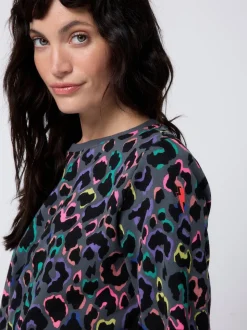 Sweat-shirt classique SCAMP & DUDE avec léopard et éclair