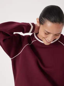 Sweat-shirt Hush rayé côtelé à manches raglan