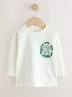 Taco blanc/vert - T-shirt imprimé dos à manches longues (3mois-8ans)