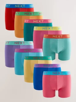 Tailles bleu marine vif/orange - Lot de 10 - Boxer en coton riche