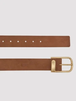 Tan - Ceinture en cuir avec boucle à demi-passant Reiss Iyla