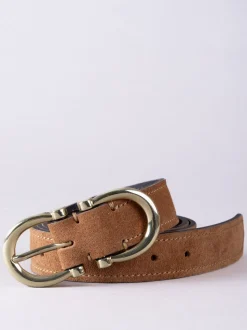 Tan - Ceinture Lakeland Leather Bowness en daim à double boucle