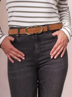 Tan - Ceinture Lakeland Leather Bowness en daim à double boucle