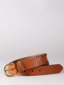Tan - Ceinture Lakeland Leather Wray en cuir surpiquée