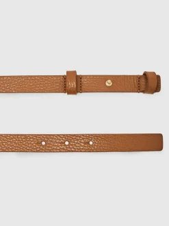 Tan - Ceinture REISS Hayley en cuir à charnières carrées