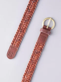 Tan - Lakeland Leather Waverton Woven Ceintures