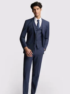 Ted Baker Tailoring Premium Panama Bleu Slim Costume Veste