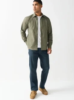 Teinte bleue - Ajustement droit - Jean Motionflex