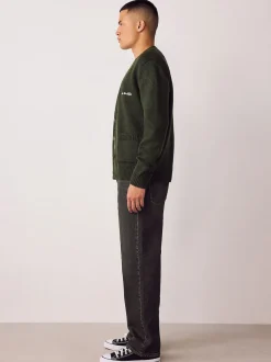 Teinte marron - Ajustement droit - délavé vintage Denim Jeans