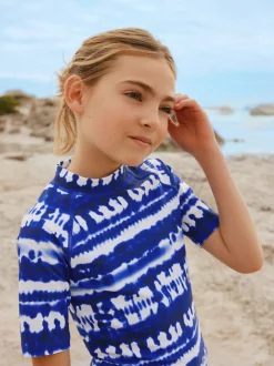 Teinture bleue de cravate - Ensemble de bain Sunsafe Rash Gilet et short (3-16ans)