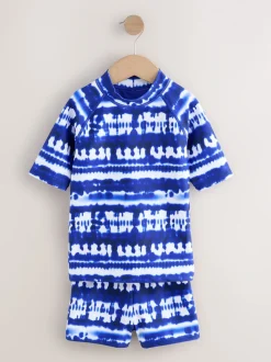 Teinture bleue de cravate - Ensemble de bain Sunsafe Rash Gilet et short (3-16ans)
