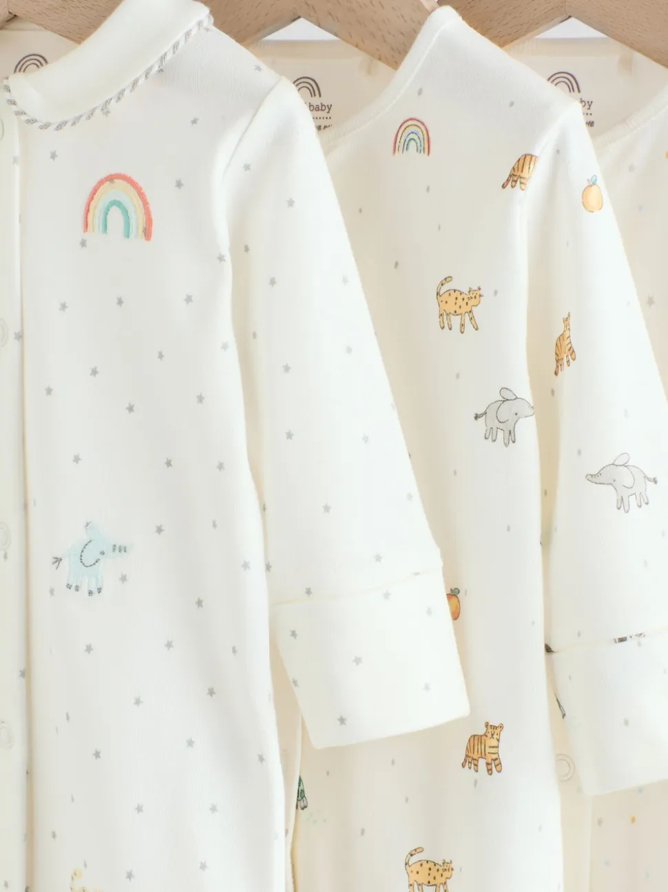 Terrain blanc - Paquet de combinaisons de nuit 3 (0-2ans)