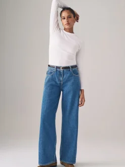 The Set Lot de 2 Denim Jean à jambe large 100% coton