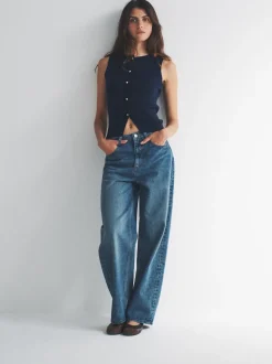 The Set lot de 2 gilets en maille Or à boutons