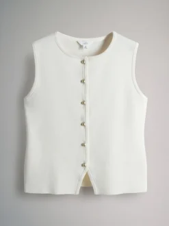 The Set lot de 2 gilets en maille Or à boutons