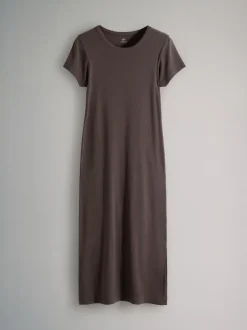 The Set lot de 3 robes mi-longues côtelées à manches courtes