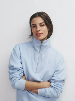 The Set lot de 3 Sweat-shirts côtelés à col cheminée et demi-zippé