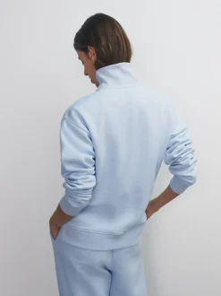 The Set lot de 3 Sweat-shirts côtelés à col cheminée et demi-zippé