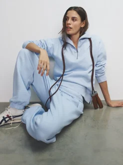 The Set lot de 3 Sweat-shirts côtelés à col cheminée et demi-zippé